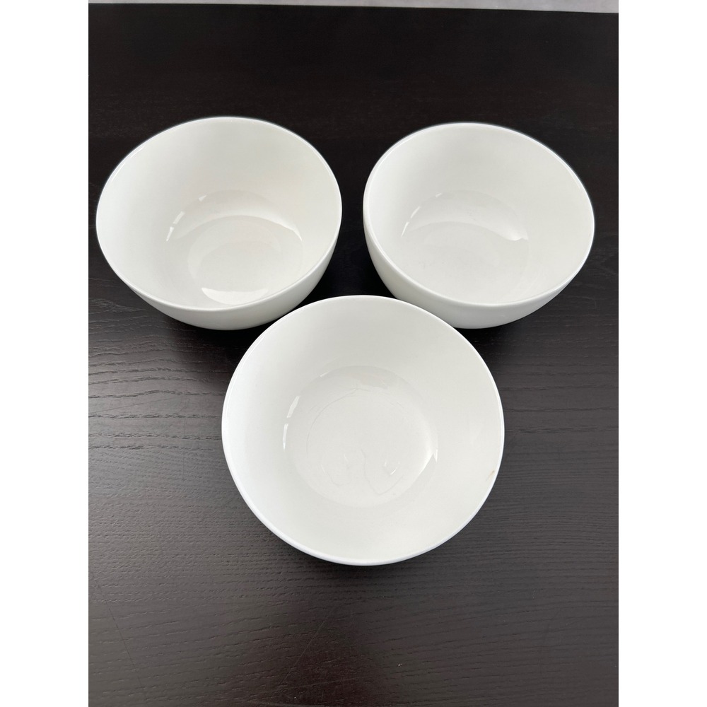 Hotel Collection White Bone China 5.75" Bowls Set 3 Micro Oven Dishwasher Safe